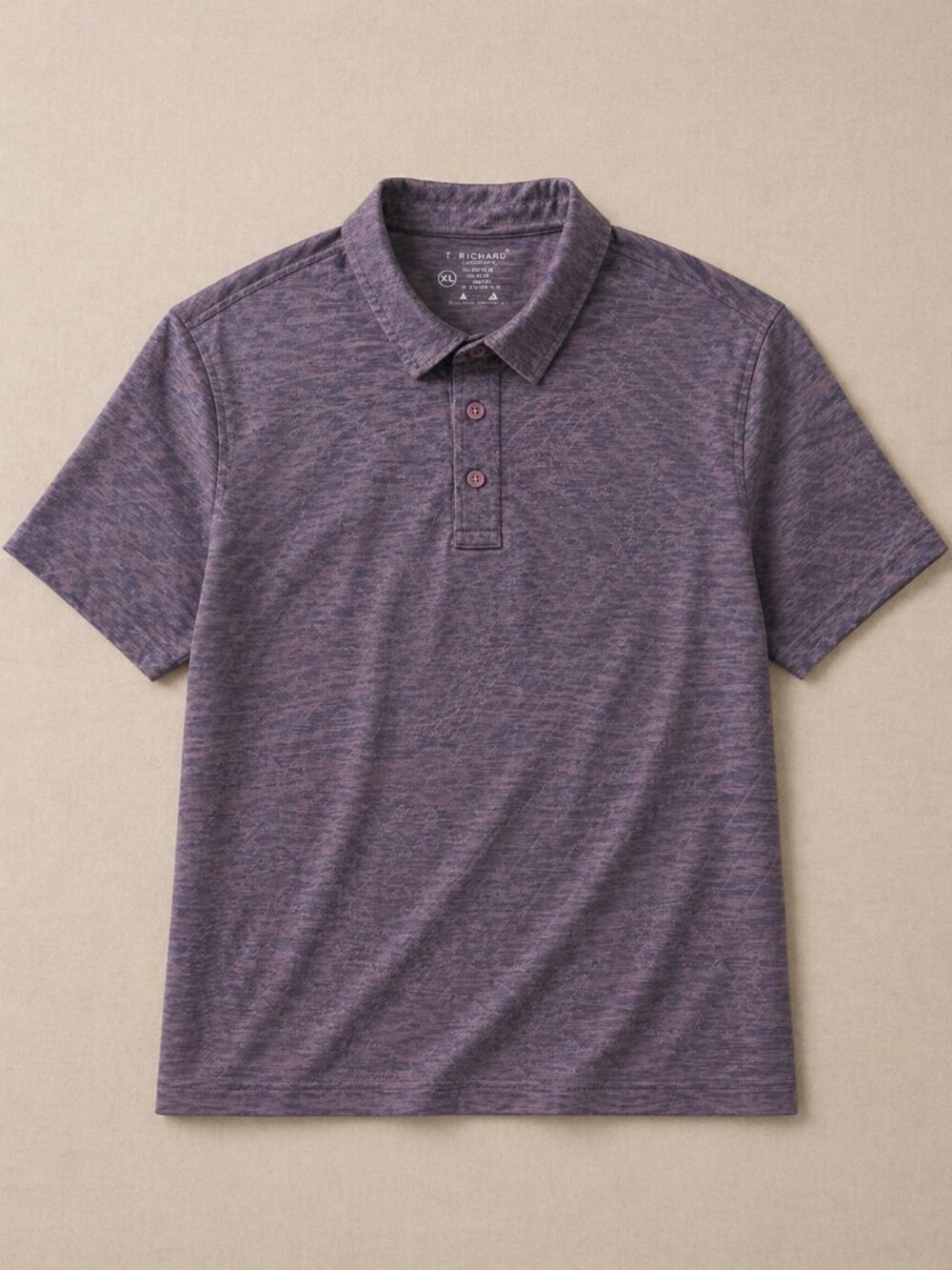 Tori Richard Mens XL Performance Polo Shirt Purple Jaquard Tropical Print Golf